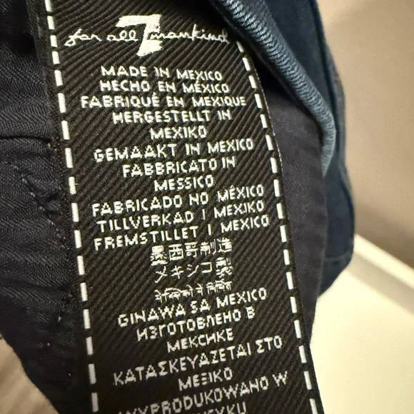 7 For All Mankind Dark Blue Straight Jeans - Picture 7 of 9